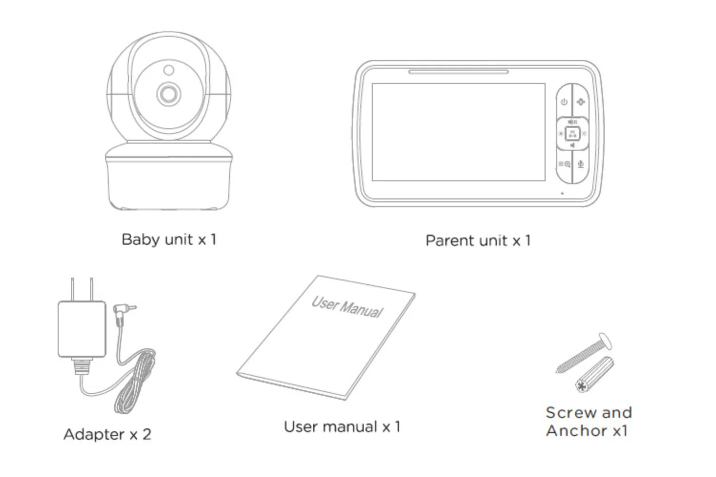 Babystar Monitor de vídeo para bebés de 5 pulgadas con cámara y audio