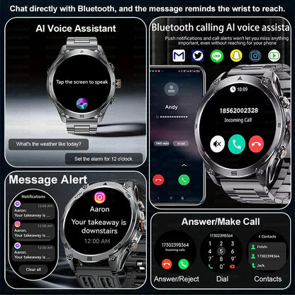 2025 nuevo reloj inteligente GPS 1000Mah batería brújula 10ATM tácticas impermeables linterna deportiva BT llamada reloj inteligente para hombres para xioami