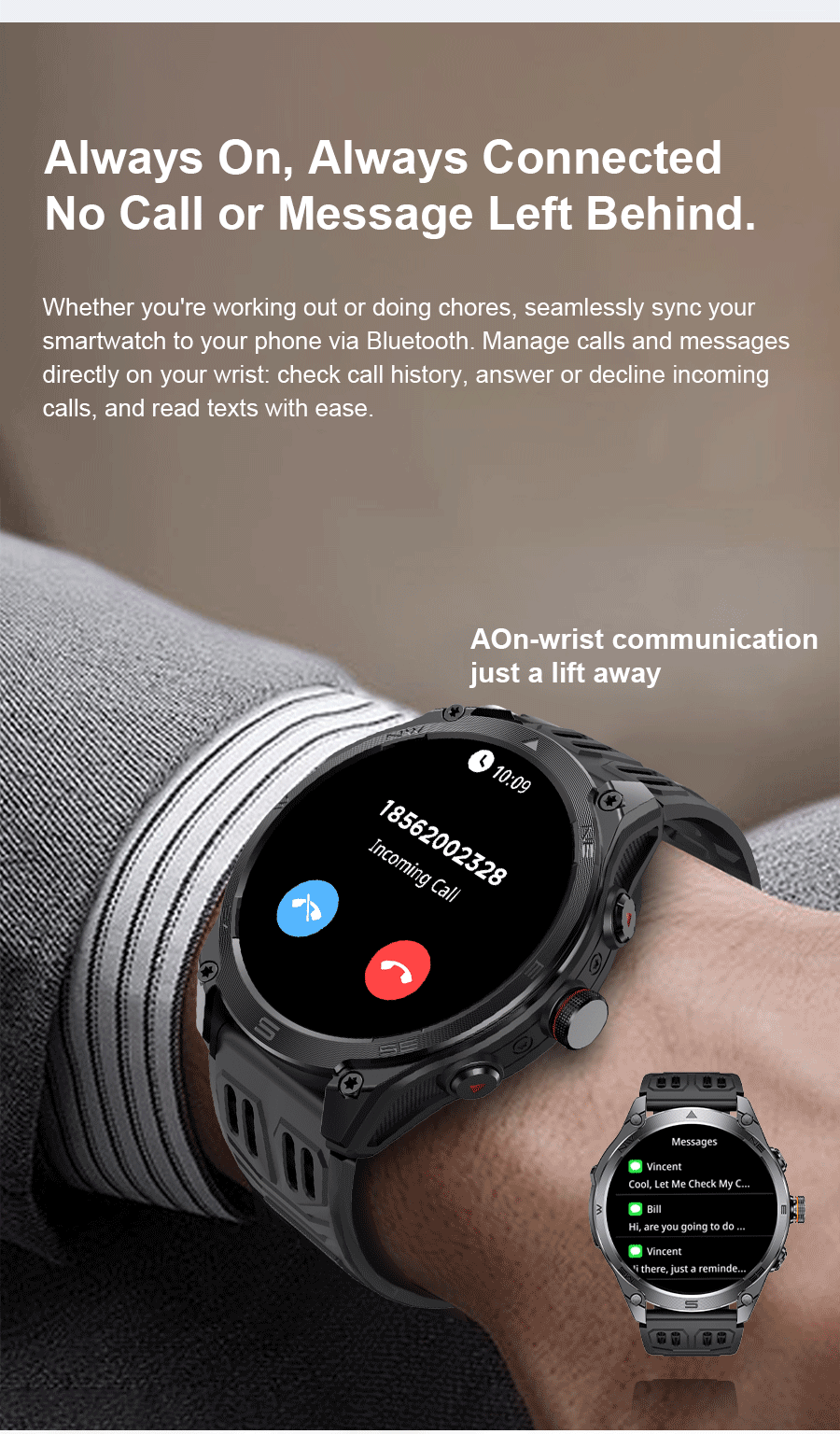 2025 nuevo reloj inteligente GPS 1000Mah batería brújula 10ATM tácticas impermeables linterna deportiva BT llamada reloj inteligente para hombres para xioami