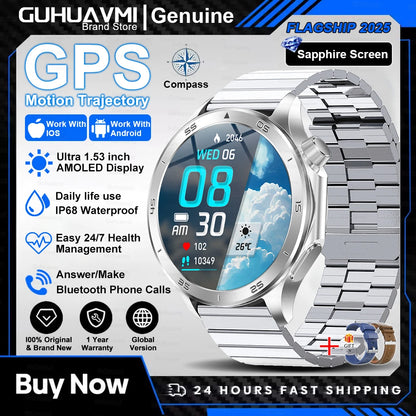 2025 nuevo reloj X reloj inteligente de negocios de alta gama hombre GPS seguimiento brújula Bluetooth llamada Smartwatch hombres deportes impermeable reloj inteligente