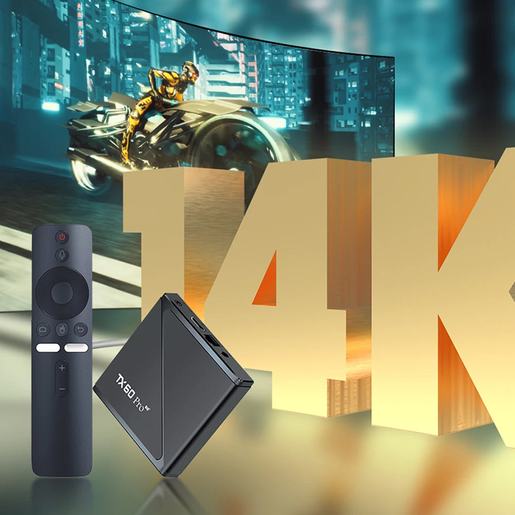 Android 16 TV Box 16GB 256GB Reproductor multimedia 14K 2.4G/5G Dual WiFi Decodificador con control remoto