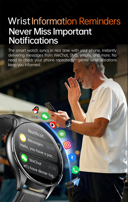 2025 nuevo reloj inteligente NFC ECG + PPG oxígeno en sangre ácido úrico presión arterial zafiro Smartwatch hombres para Samsung Galaxy Xiaomi Huawei