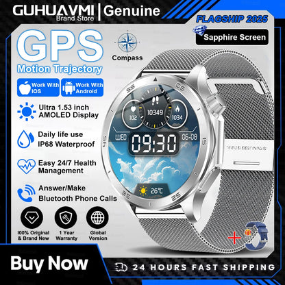 2025 nuevo reloj X reloj inteligente de negocios de alta gama hombre GPS seguimiento brújula Bluetooth llamada Smartwatch hombres deportes impermeable reloj inteligente