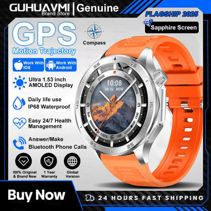 2025 nuevo reloj X reloj inteligente de negocios de alta gama hombre GPS seguimiento brújula Bluetooth llamada Smartwatch hombres deportes impermeable reloj inteligente