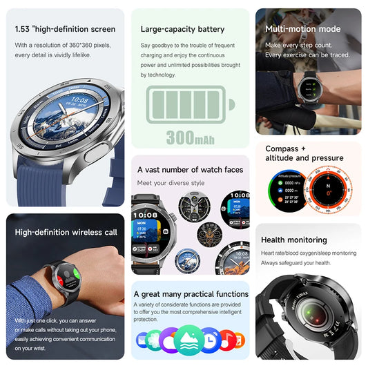 2025 nuevo reloj X reloj inteligente de negocios de alta gama hombre GPS seguimiento brújula Bluetooth llamada Smartwatch hombres deportes impermeable reloj inteligente
