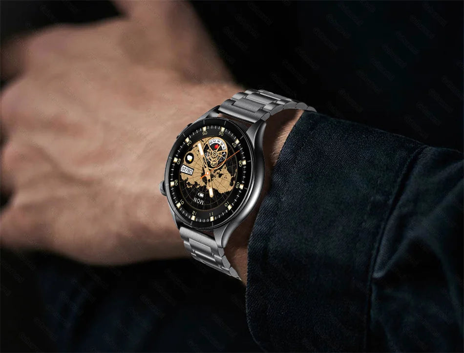 2025 nuevo reloj inteligente NFC ECG + PPG oxígeno en sangre ácido úrico presión arterial zafiro Smartwatch hombres para Samsung Galaxy Xiaomi Huawei