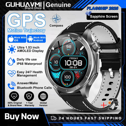 2025 nuevo reloj X reloj inteligente de negocios de alta gama hombre GPS seguimiento brújula Bluetooth llamada Smartwatch hombres deportes impermeable reloj inteligente