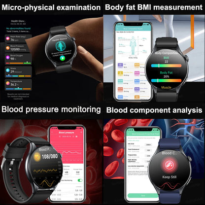 2025 nuevo reloj inteligente NFC ECG + PPG oxígeno en sangre ácido úrico presión arterial zafiro Smartwatch hombres para Samsung Galaxy Xiaomi Huawei