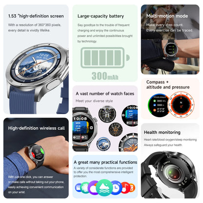 2025 nuevo reloj X reloj inteligente de negocios de alta gama hombre GPS seguimiento brújula Bluetooth llamada Smartwatch hombres deportes impermeable reloj inteligente