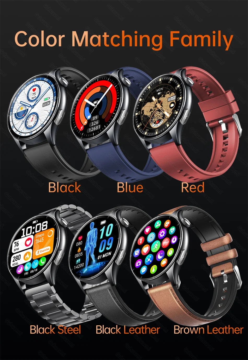 2025 nuevo reloj inteligente NFC ECG + PPG oxígeno en sangre ácido úrico presión arterial zafiro Smartwatch hombres para Samsung Galaxy Xiaomi Huawei