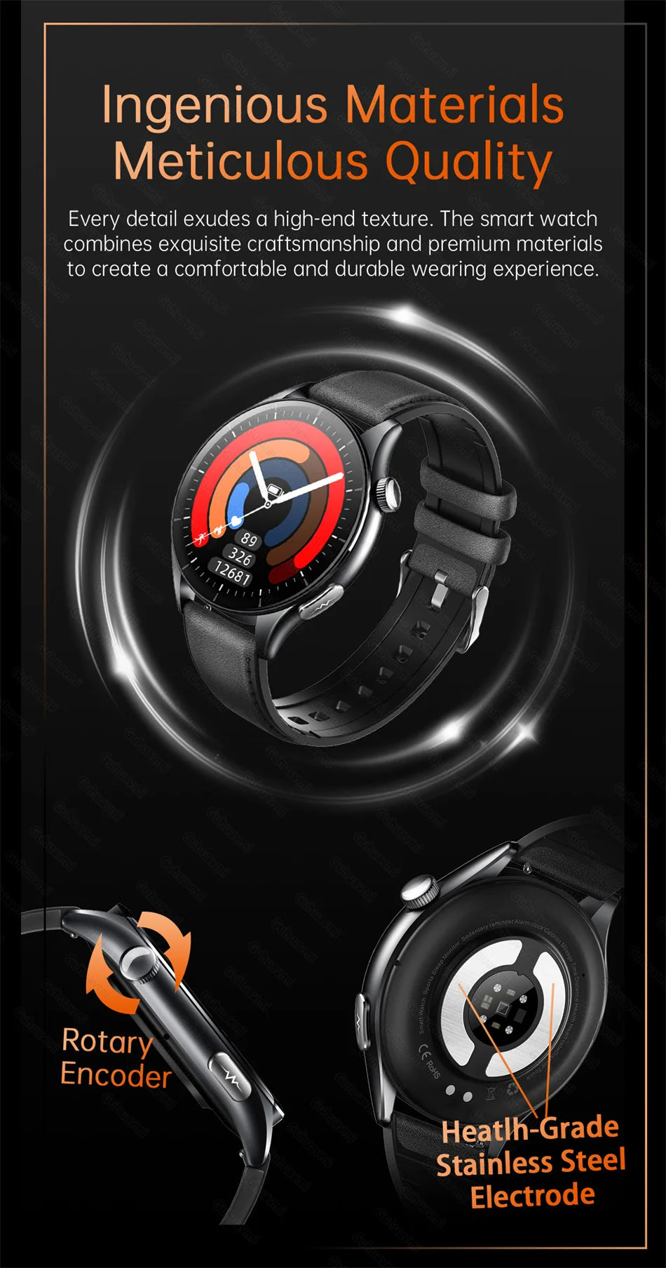 2025 nuevo reloj inteligente NFC ECG + PPG oxígeno en sangre ácido úrico presión arterial zafiro Smartwatch hombres para Samsung Galaxy Xiaomi Huawei