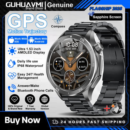 2025 nuevo reloj X reloj inteligente de negocios de alta gama hombre GPS seguimiento brújula Bluetooth llamada Smartwatch hombres deportes impermeable reloj inteligente
