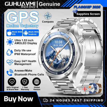 2025 nuevo reloj X reloj inteligente de negocios de alta gama hombre GPS seguimiento brújula Bluetooth llamada Smartwatch hombres deportes impermeable reloj inteligente