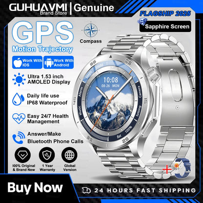 2025 nuevo reloj X reloj inteligente de negocios de alta gama hombre GPS seguimiento brújula Bluetooth llamada Smartwatch hombres deportes impermeable reloj inteligente