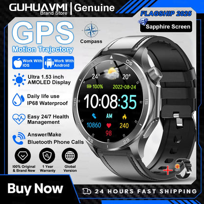 2025 nuevo reloj X reloj inteligente de negocios de alta gama hombre GPS seguimiento brújula Bluetooth llamada Smartwatch hombres deportes impermeable reloj inteligente