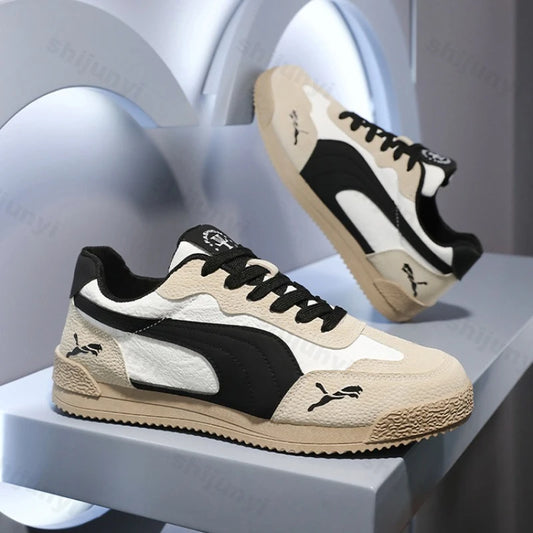 Zapatos informales de talla grande para hombre, zapatillas Vintage cómodas y transpirables para primavera y otoño, zapatillas antideslizantes para correr al aire libre con cordones a la moda