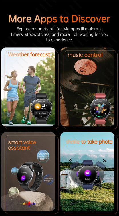 2025 nuevo reloj inteligente NFC ECG + PPG oxígeno en sangre ácido úrico presión arterial zafiro Smartwatch hombres para Samsung Galaxy Xiaomi Huawei