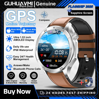 2025 nuevo reloj X reloj inteligente de negocios de alta gama hombre GPS seguimiento brújula Bluetooth llamada Smartwatch hombres deportes impermeable reloj inteligente
