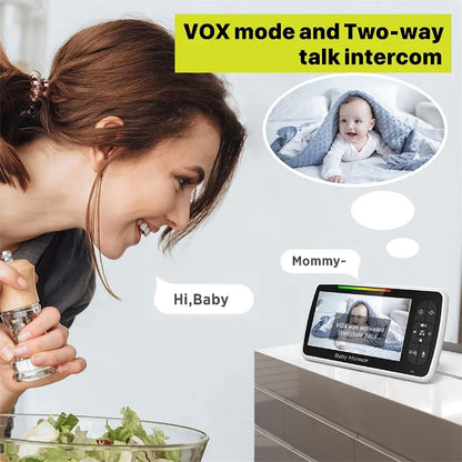 Babystar Monitor de vídeo para bebés de 5 pulgadas con cámara y audio