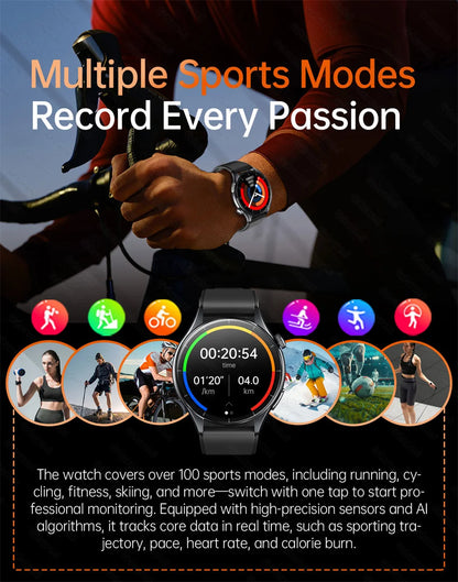 2025 nuevo reloj inteligente NFC ECG + PPG oxígeno en sangre ácido úrico presión arterial zafiro Smartwatch hombres para Samsung Galaxy Xiaomi Huawei